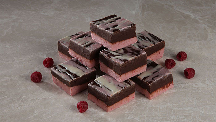 Dark Chocolate Raspberry Truffle Fudge