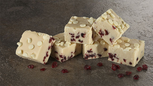 White Chocolate Cranberry Fudge